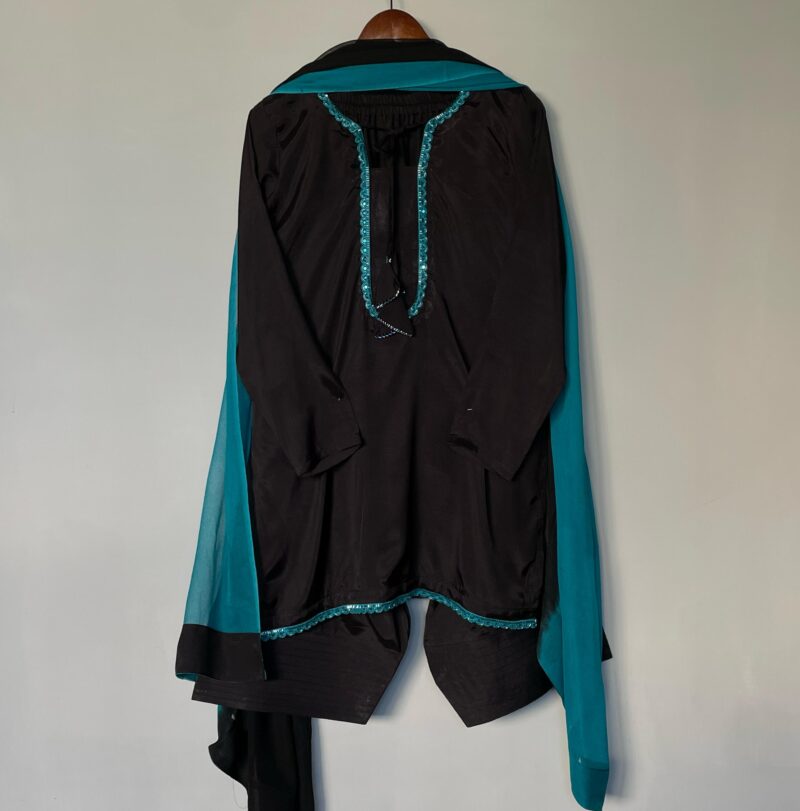 Farshi Suit Black & Teal