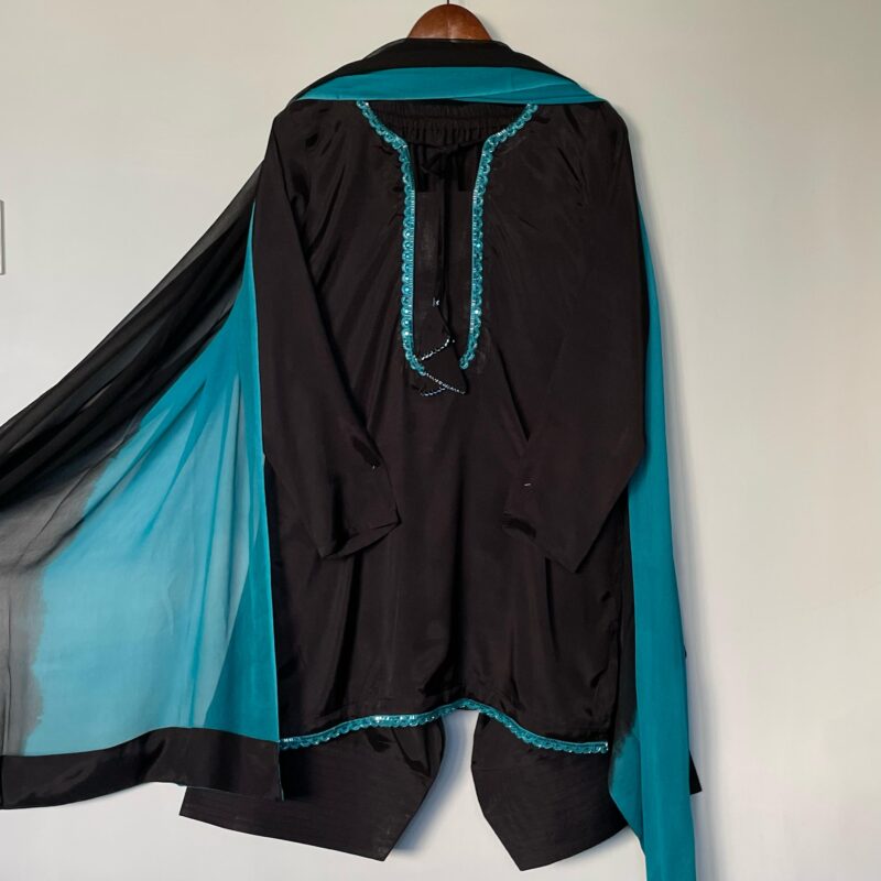 Farshi Suit Black & Teal - Image 3