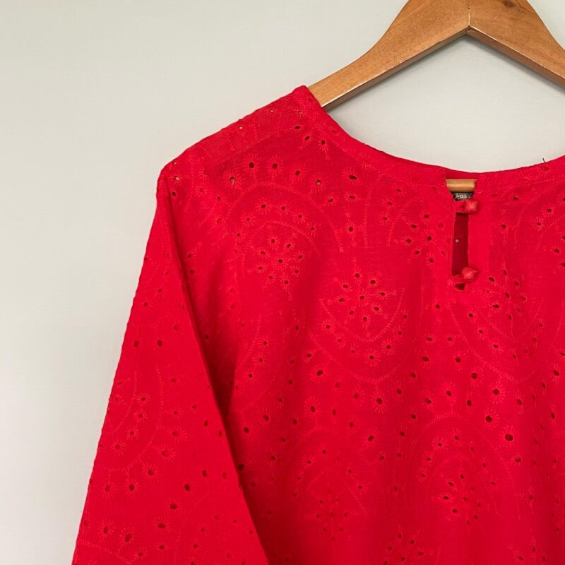 Red Chikankari Farshi sets - Image 3