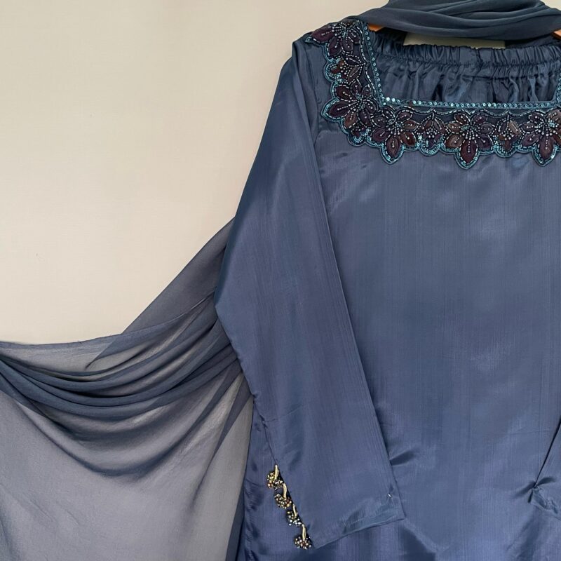Steel Blue Viscose silk - Image 2