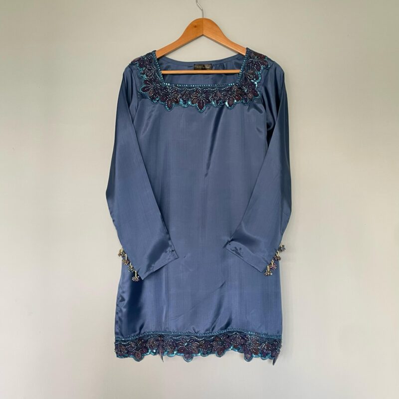 Steel Blue Viscose silk - Image 3