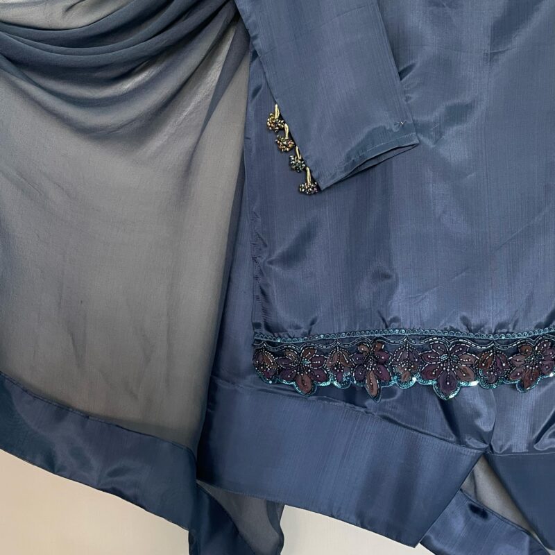 Steel Blue Viscose silk - Image 4