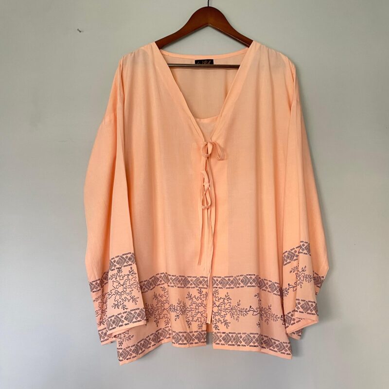 Peach Hand Block Printed Co-ord set - Image 5